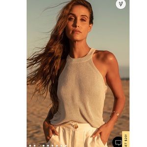 Lulus Sunny Style Beige Loose Knit Mock Neck Sweater